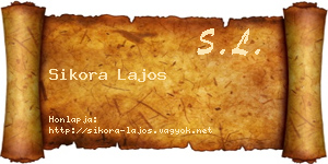 Sikora Lajos névjegykártya